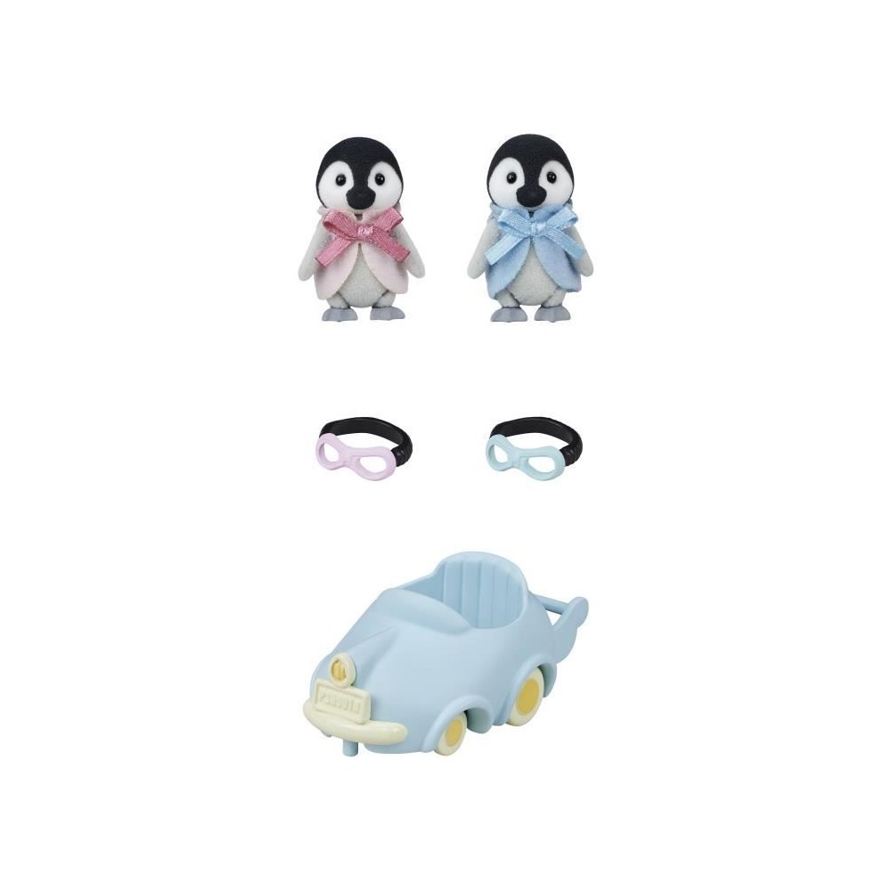 Poupée - SYLVANIAN FAMILIES - Les jumeaux Pingouin - Voiture et lunet