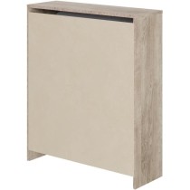 Meuble a chaussure 2 portes - Décor chene et blanc - 74x25x88 cm - Le