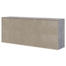 STONE Buffet 4 portes 3 tiroirs - Décor béton et blanc - L 206 x P 4