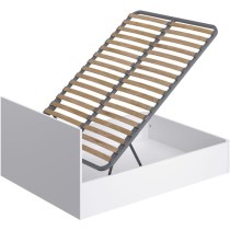 Izan Lit coffre adulte - 160x200 cm - Mélaminé Blanc - Sommier inclu