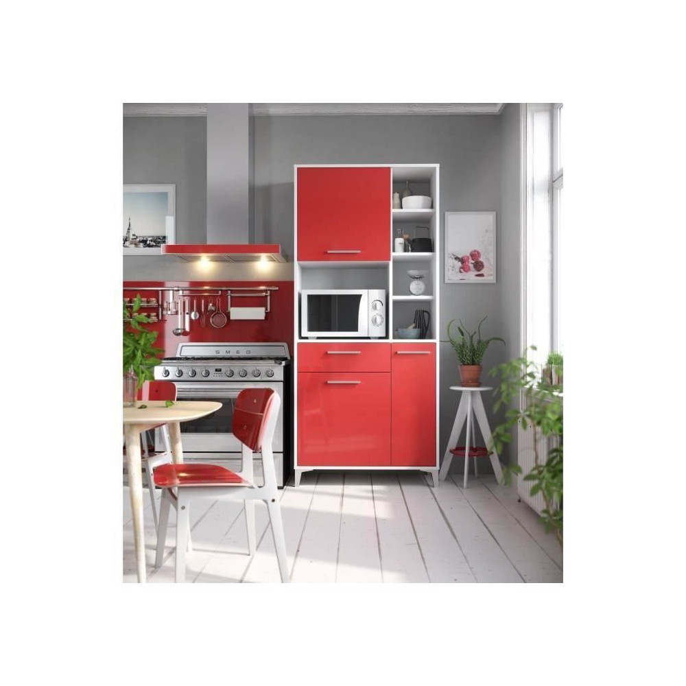 Buffet de cuisine ECO L 80 cm - Rouge brillant