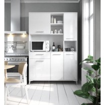 Buffet de cuisine - Blanc brillant - Contemporain - 5 portes - ECO - L