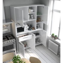 Buffet de cuisine - Blanc brillant - Contemporain - 5 portes - ECO - L