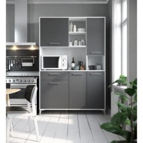 Buffet de cuisine - Gris mat - Style contemporain - 5 portes - ECO - L