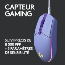 Souris gamer - Filaire - LOGITECH G - G203 - LIGHTSYNC - RGB - USB - Lilas