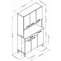 TACOMA Buffet de cuisine L 100 cm - décor chene