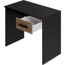 Bureau Petit Tiroir - Décor noir et chene - L 90 x P 50 x H 74 cm