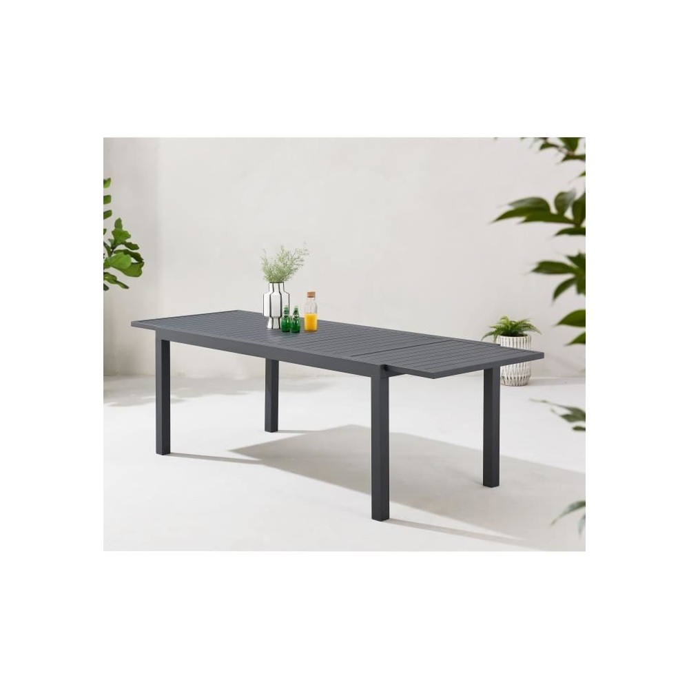 Table de jardin extensible 6 a 8 personnes - Structure et plateau en a