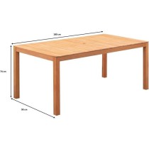 Table de jardin 6-8 personnes - 180 x 90 x H.74 cm - En bois d'acacia