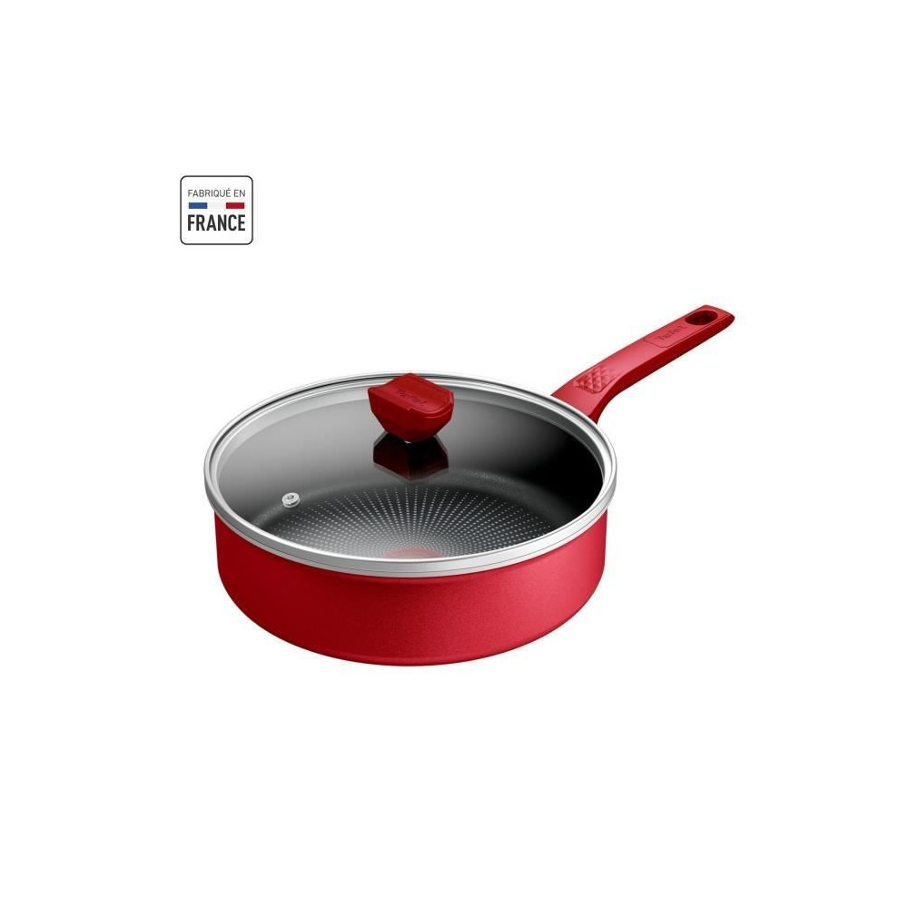 TEFAL Sauteuse 24 cm, Induction, Revetement antiadhésif, Couvercle ve