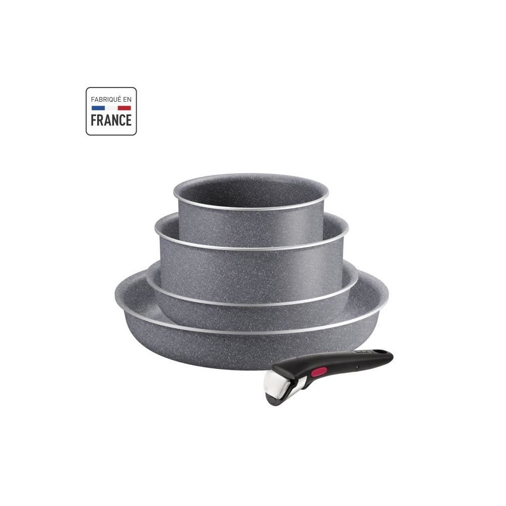 TEFAL INGENIO Hard Stone Lot Poeles 22/26 cm, Casseroles 16/20 cm, Poi