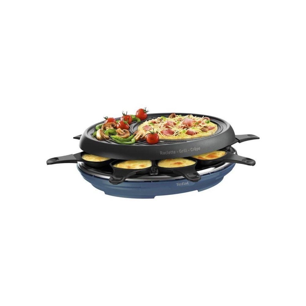 TEFAL Appareil a raclette 3en1, Colormania Raclette, Grill et Crepes,