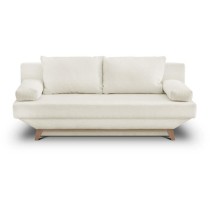 Banquette convertible 3 places TEIJO - Tissu bouclette beige - Coffre