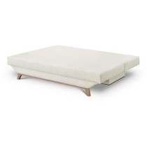 Banquette convertible 3 places TEIJO - Tissu bouclette beige - Coffre