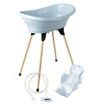 Pack baignoire THERMOBABY VASCO 5 en 1 Fleur bleue - Fabriqué en Fran