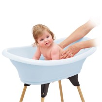 Pack baignoire THERMOBABY VASCO 5 en 1 Fleur bleue - Fabriqué en Fran