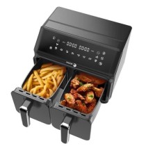 Airfryer 8L - FAGOR - Friteuse sans huile 2 cuves de 4L - 2200W - 8 programmes - Noir