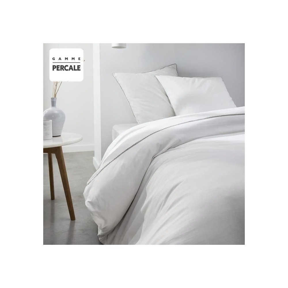 Housse de couette Maison Lefebvre HC Dentelle Percale 220x240 cm + 2 T