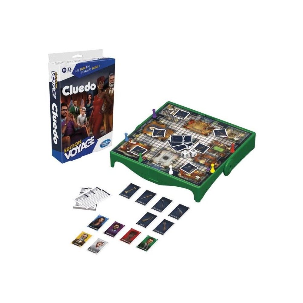 Cluedo Voyage, jeu de société de voyage pour 3 a 6 joueurs, jeu de voyage, Des 8 ans, Hasbro Gaming