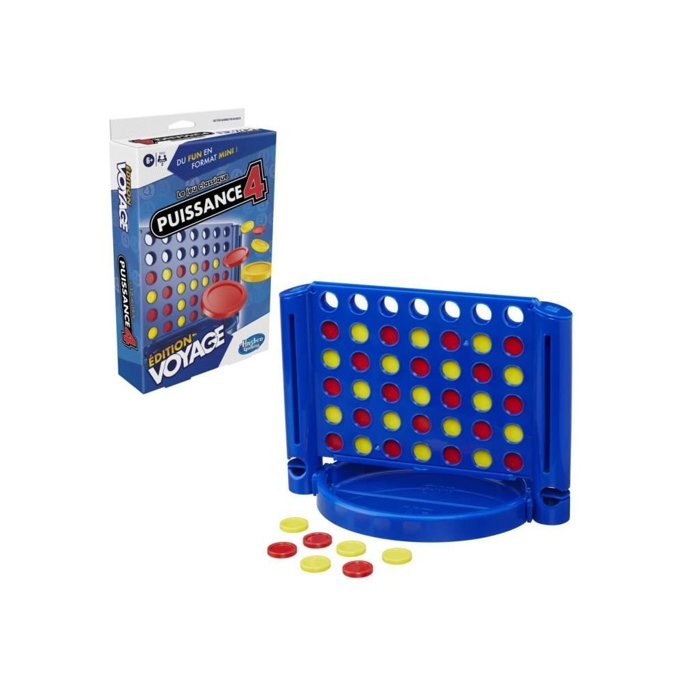 Puissance 4 Voyage, jeu de société de voyage pour 2 joueurs, jeu de voyage, Des 6 ans, Hasbro Gaming