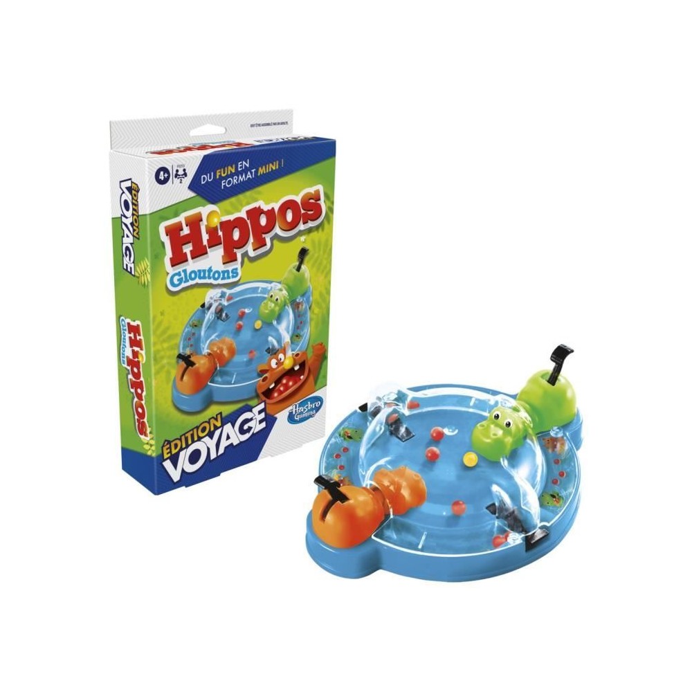 Hippos gloutons Voyage, jeu de société de voyage pour 2 joueurs, des 4 ans, Hasbro Gaming