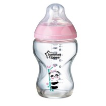 TOMMEE TIPPEE Biberon en Verre Closer to Nature, 250ml, Bleu Décoré