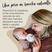 TOMMEE TIPPEE Biberon en Verre Closer to Nature, 250ml, Bleu Décoré