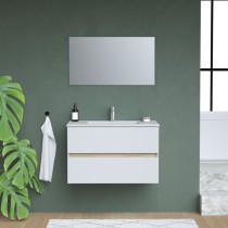 TOTEM Blanc, set de salle de bain 80, vanity+vasque+miroir