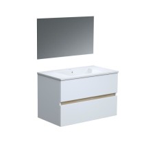 TOTEM Blanc, set de salle de bain 80, vanity+vasque+miroir