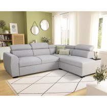 Canapé d'angle convertible réversible - 4/5 places - KELIO - Tissu Gris - 3 tétieres - 245 x 184 x 77/87 cm