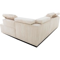 Canapé d'angle convertible réversible - 4/5 places - KELIO - Velours côtelé beige - 245 x 184 x 77/87cm