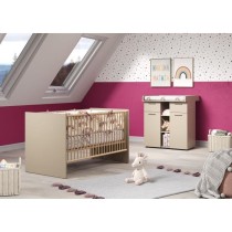 Chambre bébé Duo : Lit 70 x 140 cm + Commode a langer CLEVER - Cappu