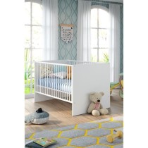 Chambre bébé Duo : Lit 70 x 140 cm + Commode a langer NIKO - Blanc -