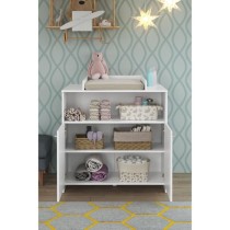 Chambre bébé Duo : Lit 70 x 140 cm + Commode a langer NIKO - Blanc -