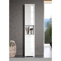 Colonne de salle de bain AMANDA - 2 portes - Blanc brillant - L37 x P3