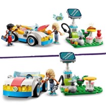 LEGO 42609 Friends La Voiture Électrique et la Borne de Recharge, Jouet de Voiture, avec les Figurines Nova et Zac