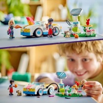 LEGO 42609 Friends La Voiture Électrique et la Borne de Recharge, Jouet de Voiture, avec les Figurines Nova et Zac