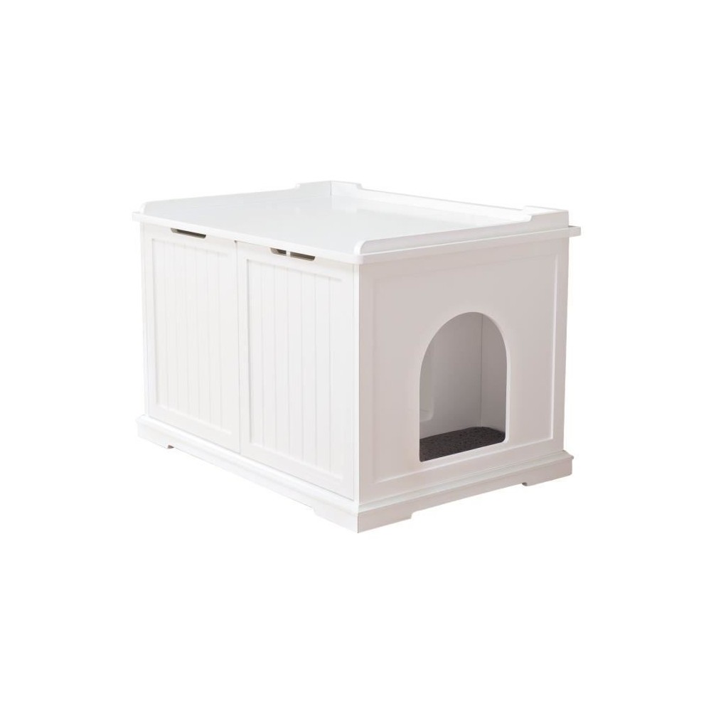 TRIXIE Maison de toilette - 75 x 51 x 53 cm - Blanc - Pour chat