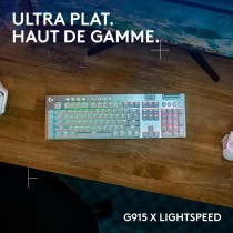 Clavier gamer - sans fil - Logitech G - G915 X - Switch tactile - AZERTY - Blanc