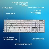 Clavier gamer - sans fil - Logitech G - G915 X - Switch tactile - AZERTY - Blanc