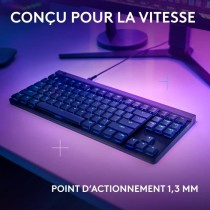 Clavier gamer - filaire - Logitech G - G515 TKL - Mécanique - RGB - AZERTY - Noir