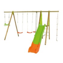 Station de jeux bois poutre métal TECHWOOD MAKUTA 2,30 m + toboggan 8