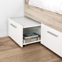 UDINE Lit adulte contemporain décor chene cendré et blanc mat - l 14