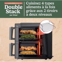 Friteuse sans huile NINJA Foodi - Double Stack SL400EU - 9,5 L - 2 tiroirs de cuisson indépendant - 6 modes de cuisson - 2470W