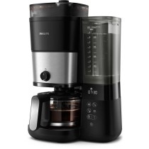 Cafetiere filtre avec broyeur intégré - PHILIPS - HD7888/01 - Jusqu'a 10 tasses - 1,25 L - Noir / Argent