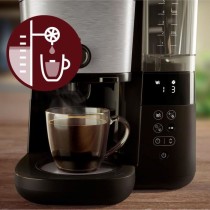 Cafetiere filtre avec broyeur intégré - PHILIPS - HD7888/01 - Jusqu'a 10 tasses - 1,25 L - Noir / Argent