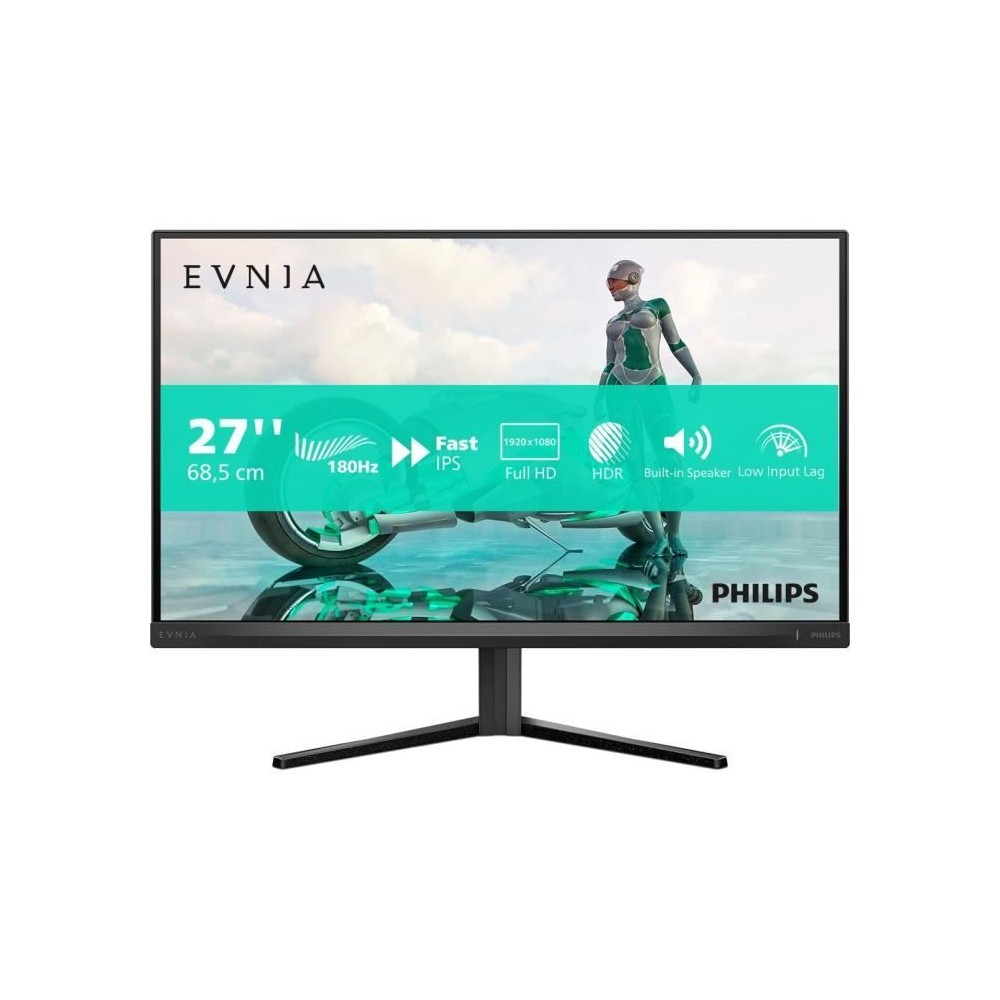 Écran PC - PHILIPS - Evnia 27M2N3200S - 27 FHD - Dalle Fast IPS - 180Hz - 0,5ms - Smart Crosshair - HDMI/DP - Noir