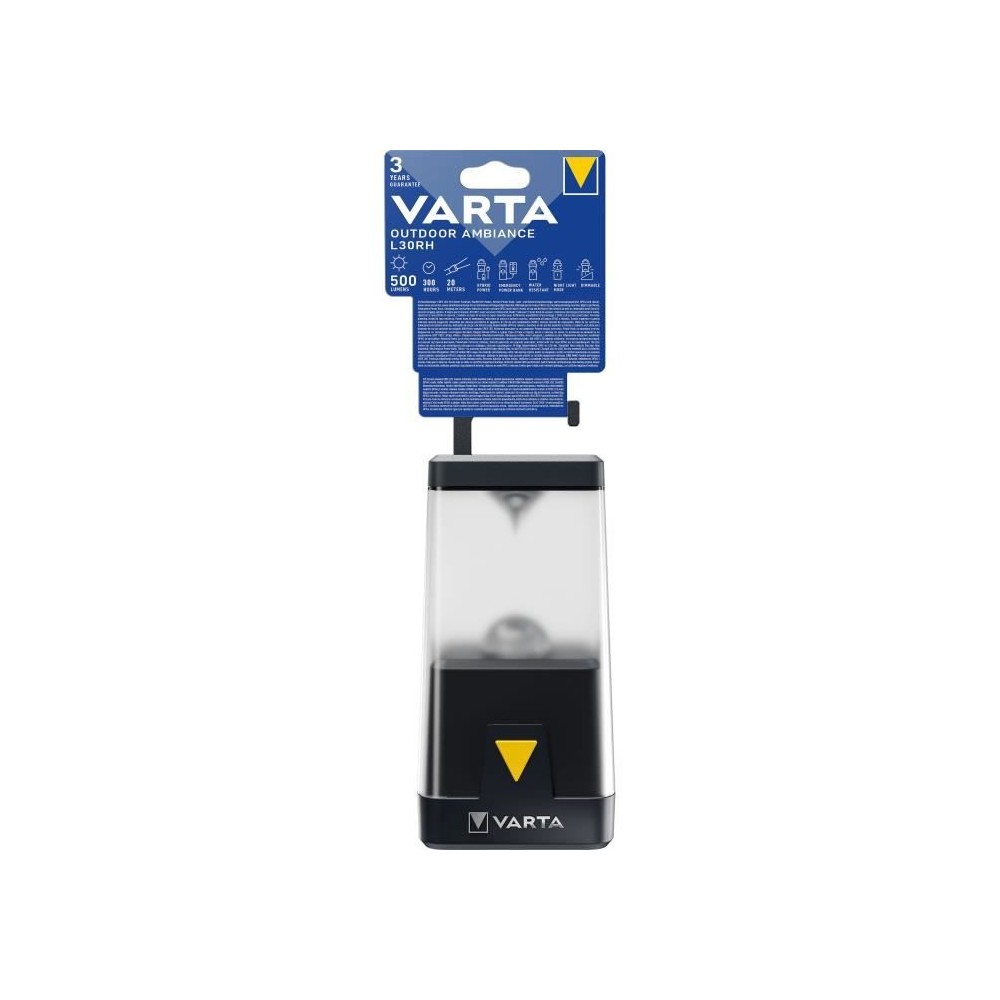 Lanterne-VARTA-Outdoor Ambiance Lantern L30RH-500lm-Hybride (Piles ou