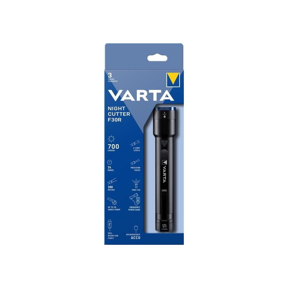 Torche-VARTA-Night Cutter F30R-700lm-Ultra puissante-Resistante au cho