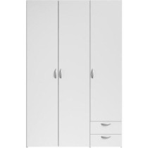 Armoire VARIA - Décor blanc - 3 portes + 2 tiroirs - L 120 x H 185 x